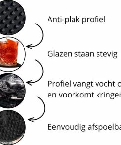 Flash-uitverkoop ???? Castagnola Siliconen Onderzetters Met Houder – Onderzetters Voor Glazen – Onderzetters Design – Onderzettersset – Drink Onderzetters – Hoogwaardige Siliconen – Set Van 6 – Blauw ???? -Bourgogne Shop 550x569 2