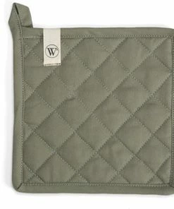 Uitgang ???? Walra Pannenlappen 2 Stuks Cook And Trail - Met Ophanglusje - 20x20 Cm - 100% Katoen - Legergroen ⌛ -Bourgogne Shop 550x572 3