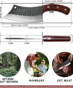 Beste deal ???? STORX Slagersmes - Handmade - Hak Mes - BBQ - Mes - Mannen - Koken - BBQ Master - Carbon Staal - Stoer - Hak Bijltje - Handgemaakt - Koksmes - CADEAU TIP! ???? -Bourgogne Shop 550x574