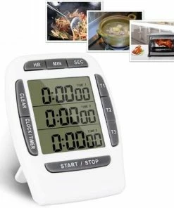 Aanbiedingen ???? Sitna Driedelige Kookwekker - Magnetische Keukentimer Met Voetsteun - Digitale Kooktimer Voor Meervoudige Gerechten ????