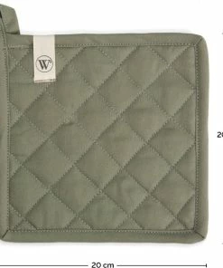 Uitgang ???? Walra Pannenlappen 2 Stuks Cook And Trail - Met Ophanglusje - 20x20 Cm - 100% Katoen - Legergroen ⌛ -Bourgogne Shop 550x577 3