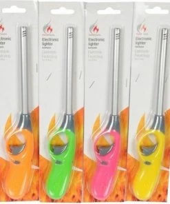 Uitgang ???? Merkloos Set Van 4x Stuks Barbecue/keuken/kaarsen Aanstekers Navulbaar 25 Cm - 4x Willekleurige Kleuren Set ????