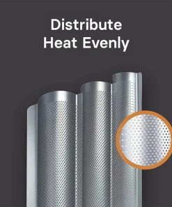 Coupon ✔️ PRETEX GOURMEO Stokbrood Bakjes Voor 3 Baguettes Met Anti-aanbaklaag - 38.5cm X 28.5cm - Franse Baguette Brood Bakplaat - Makkelijk Te Gebruiken En Poetsen 1 Backblech Für 3 Baguettes Zilver ???? -Bourgogne Shop 550x586