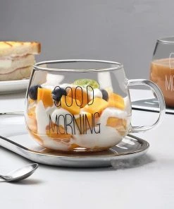 Gloednieuw ???? Malinsi Good Morning Glazen - 2 Stuks 400ml - Koffie En Thee Beker - Dessert En Ontbijt Glas - Theeglazen - Koffiebeker - Cadeau Voor Man & Vrouw - Sinterklaas & Kerst ???? -Bourgogne Shop 550x607