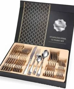 Coupon ???? Shoppen Voor Iedereen - 6 Personen Bestekset - 24 Dlg Bestek - Zwart - Geschenkdoos- Cadeau ???? -Bourgogne Shop 550x609 2