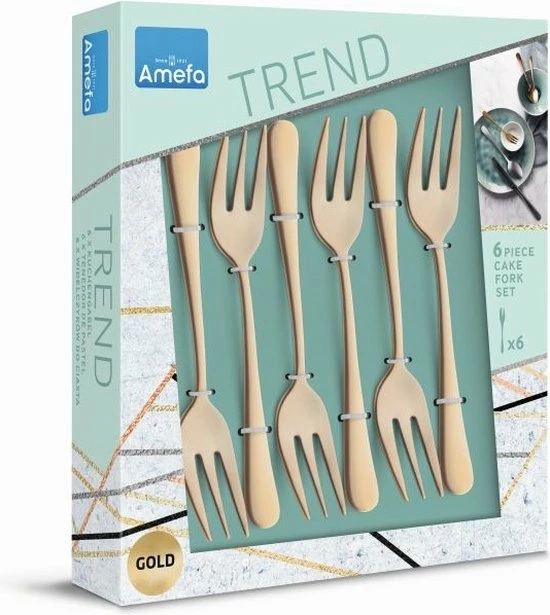 Beste Pirce ⭐ Amefa Vintage Goud PVD - 6 Taartvorkjes ❤️ 2 Beste Pirce ⭐ Amefa Vintage Goud PVD - 6 Taartvorkjes ❤️ - Afbeelding 2