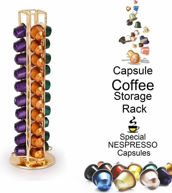 Goedkoop ✨ Merkloos Draaibare Capsulehouder - Geschikt Voor Nespresso En Compatible Capsules - 40 Stuks -goud ✨ 5 Goedkoop ✨ Merkloos Draaibare Capsulehouder - Geschikt Voor Nespresso En Compatible Capsules - 40 Stuks -goud ✨ - Afbeelding 5