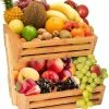 Promo ???? Spieringstore® Fruitmand – 2 Laags – Hout – Aardappelbak - Aanrecht Organiser - Fruitkistje - Fruitschaal – Fruitmand -Schaal Decoratie - Voor Fruit / Groente / Snacks / Brood ????
