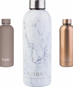 Nieuw ???? TIGR The Minimalist - Drinkfles - Thermosfles - RVS - 500ml - Wit Marmer ????