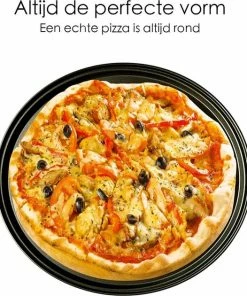 Coupon ???? Merkloos Pizza Plaat - Bakplaat - Rond - Pizzaplaat - Pizzavorm - Bakplaat Voor Oven - Zwart - 26 CM - 2 Stuks ⌛ -Bourgogne Shop 550x630