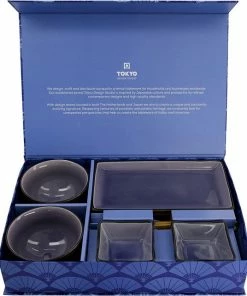 Hete verkoop ???? Tokyo Design Studio Glassy Blue Sushi Servies - 8 Delig - 2 Persoons ????