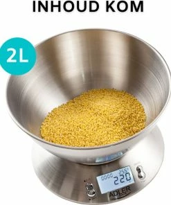 Korting ???? Adler Keukenweegschaal - Tot 5 Kg - Keukenweegschaal Digitaal - Met Kom ???? -Bourgogne Shop 550x646