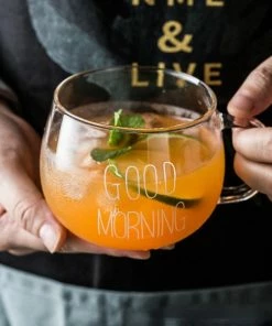 Gloednieuw ???? Malinsi Good Morning Glazen - 2 Stuks 400ml - Koffie En Thee Beker - Dessert En Ontbijt Glas - Theeglazen - Koffiebeker - Cadeau Voor Man & Vrouw - Sinterklaas & Kerst ???? -Bourgogne Shop 550x649