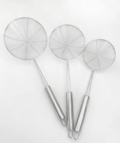 Coupon ???? Wowup Schuimspaan Set Van 3 | Frituurspaan | Frituurschep | Voedsel Zeef | Schuimspaan Volledig RVS | Schuimlepel | Vergietlepel | Ophangbaar | Aardappels/groente/pasta Afgieten | Ø11.5 Cm & Ø13.5 Cm & Ø15.5 Cm ✔️