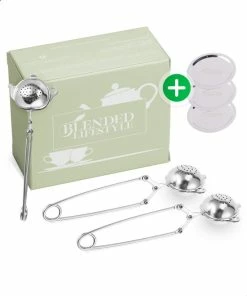 Uitgang ???? Blended Lifestyle® Theezeef Met Handvat Inclusief Lekplaatje - Set Van 3 Stuks - Thee Ei Voor Losse Thee - Theefilter Voor Losse Thee - Thee Infuser ⭐