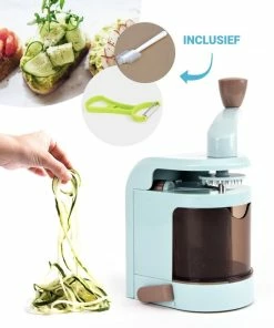Uitgang ✨ Qitch & Quisine Premium Spiraalsnijder + Borstel & Dunschiller – 4-in-1 Multifunctionele Groentensnijder – Groentenpasta/Groentenspaghetti Spiralizer – Vegetarische/Veganistische/Paleo/Low-Carb Recepten & Dieet ????