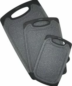 Korting ???? HomeShopXL 3 Delige Kunststof Snijplanken Set Zwart Met Antislip Handvaten – Met Grote Snijplank Van 40x24cm ❤️ -Bourgogne Shop 550x672 1