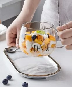 Gloednieuw ???? Malinsi Good Morning Glazen - 2 Stuks 400ml - Koffie En Thee Beker - Dessert En Ontbijt Glas - Theeglazen - Koffiebeker - Cadeau Voor Man & Vrouw - Sinterklaas & Kerst ???? -Bourgogne Shop 550x676