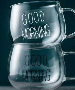 Gloednieuw ???? Malinsi Good Morning Glazen - 2 Stuks 400ml - Koffie En Thee Beker - Dessert En Ontbijt Glas - Theeglazen - Koffiebeker - Cadeau Voor Man & Vrouw - Sinterklaas & Kerst ???? -Bourgogne Shop 550x697