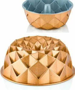 Aanbiedingen ✔️ Schmeckpunkt Tulband Bakvorm - 24 Cm - "Beautyfull Gold Reliëf" - Broodbakvorm - Cakevorm - Bakblik ????