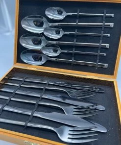 Coupon ???? Shoppen Voor Iedereen - 6 Personen Bestekset - 24 Dlg Bestek - Zwart - Geschenkdoos- Cadeau ???? -Bourgogne Shop 550x733 17