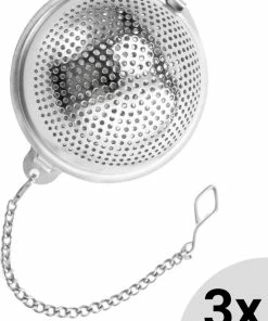 Promo ???? Blended Lifestyle® Theezeef In Balvorm Inclusief Lekplaatje - Set Van 3 Stuks - Thee Ei Voor Losse Thee - Theefilter Voor Losse Thee - Thee Infuser ????