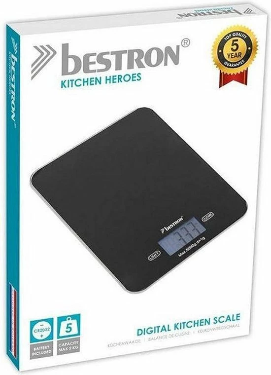 Coupon ???? Bestron Digitaale Keukenweegschaal Met LCD-display, Voor Tot 5 Kg, Inclusief Batterijen, Kleur: Zwart ✔️ 2 Coupon ???? Bestron Digitaale Keukenweegschaal Met LCD-display, Voor Tot 5 Kg, Inclusief Batterijen, Kleur: Zwart ✔️ - Afbeelding 2