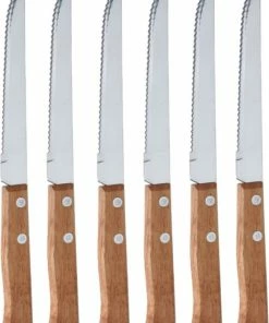 Nieuw ???? Vaggan Steakmessen Set Houten Handvat 6 Stuks ????