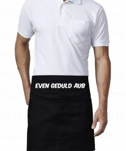 Top 10 ???? Roly 2 STUKS - EVEN GEDULD AUB Uniseks Korte Schorten - Zwart - One Size (volwassenen) - Horeca Schort - Bedieningsschort - Grappige | Leuke Teksten - Original Kwoots- Voor Zowel Mannen Als Vrouwen - Verstelbare Tailleband - Wasbaar - Cadeau - Apron ????
