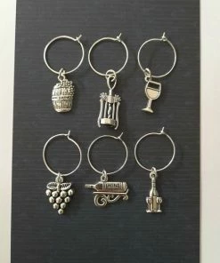 Gloednieuw ???? Merkloos Glasmarker - Wijnglasmarkers - Tafel Decoratie - 6 Stuks - Wijn - Glas - Fles - Opener - Wijnvat - Druif ✨