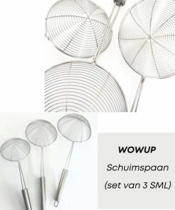Coupon ???? Wowup Schuimspaan Set Van 3 | Frituurspaan | Frituurschep | Voedsel Zeef | Schuimspaan Volledig RVS | Schuimlepel | Vergietlepel | Ophangbaar | Aardappels/groente/pasta Afgieten | Ø11.5 Cm & Ø13.5 Cm & Ø15.5 Cm ✔️ -Bourgogne Shop 550x788 4