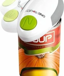 Beste deal ???? OneTouch One Touch Volautomatische Veilige Blikopener - Op Batterijen - Wit/Groen - 130 X 70/ 50 X 35 Mm ???? -Bourgogne Shop 550x807