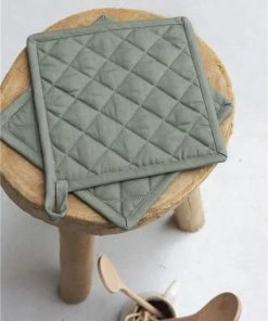 Uitgang ???? Walra Pannenlappen 2 Stuks Cook And Trail - Met Ophanglusje - 20x20 Cm - 100% Katoen - Legergroen ⌛ -Bourgogne Shop 550x824 6